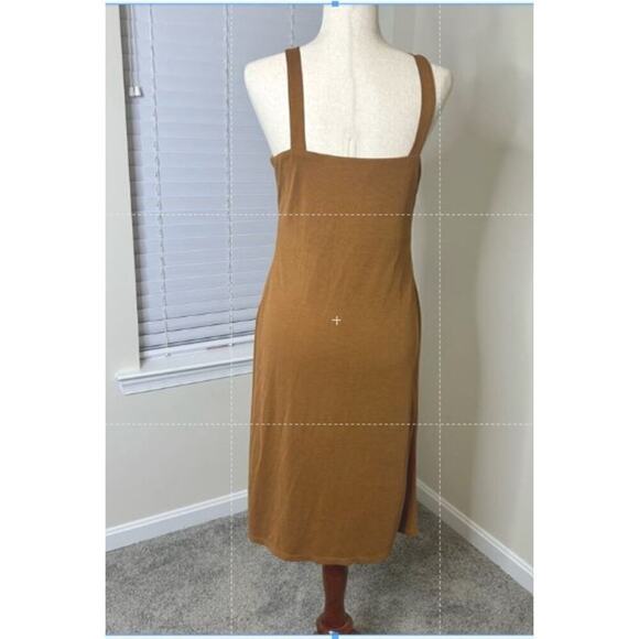 Heartloom Size Medium Fully Lined Midi Summer Dress Chesnut Color Buttons - Picture 5 of 5